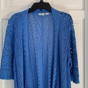 Cato Blue Open-Knit Cardigan